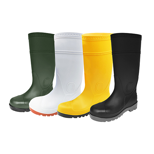 What are the materials and types of PVC rain boots